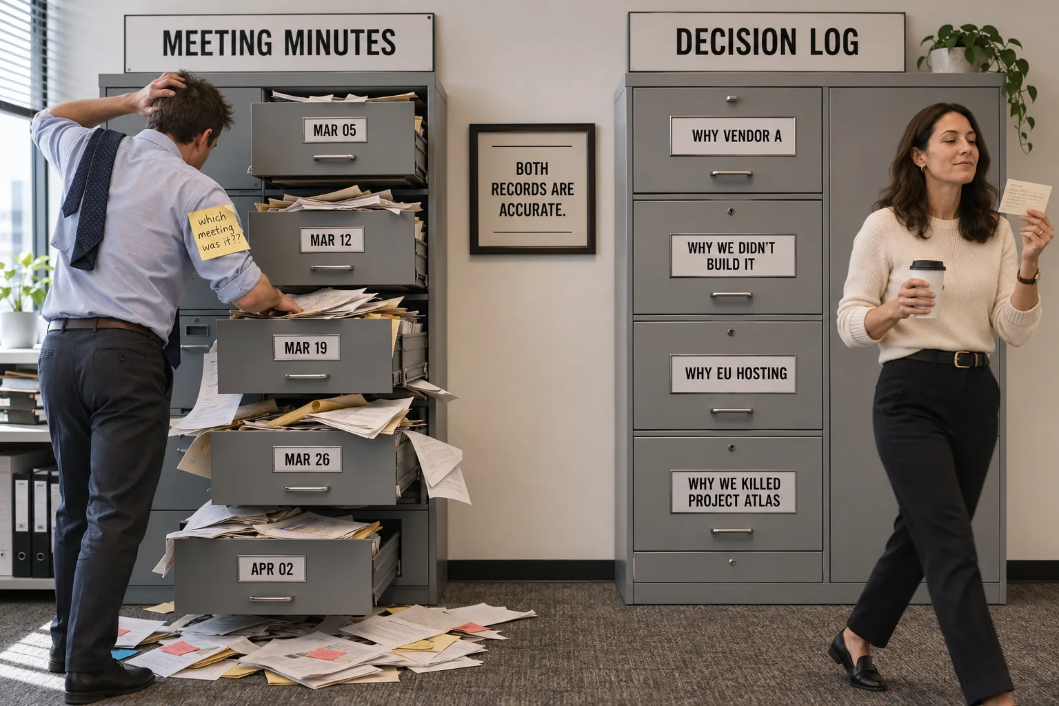Meeting Minutes vs a Decision Log: Why One Rots and the Other Is Your Institutional Memory